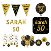 Sarah Verjaardag Versiering Pakket XL Zwart Goud